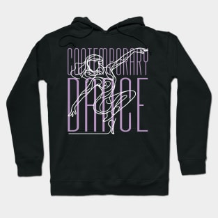 White One line art Contemporary Female dancer Hoodie